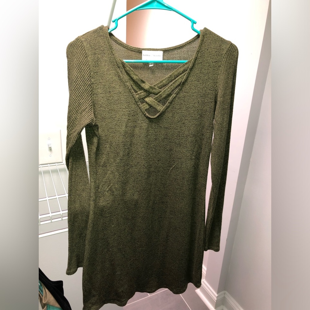 Bobbie brooks army green sweater - could be worn as a dress